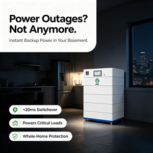 Système de batterie domestique mural LiFePO4 51,2 V 16 kWh/15 kWh, série WHE-STACK-51,2 V, BMS Bluetooth/WiFi IP20, stockage d'énergie solaire - Product Image 2
