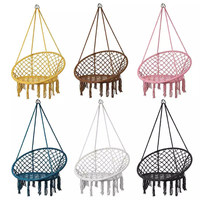 Fauteuil suspendu d'extérieur pour patio, chaise panier d'intérieur pour balcon, chaise hamac tressée à pompons