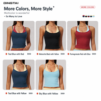 Débardeur Halterneck Dingtai Multi-positions Color Block pour Femme, Rembourré, Séchage Rapide, Respirant, Soutien Moyen, Yoga et Fitness