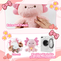 Boneka Axolotl Bernapas dengan Detak Jantung Menenangkan, Dada Bercahaya, Mainan Hewan untuk Mengurangi Kecemasan, Teman Tidur, Hadiah, OEM Grosir