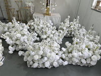 IFG Groothandel Zijde Kunstmatige Zuiver Witte Bloemloper voor Bruiloft, Thanksgiving, Feest, Huisdecoratie - Handgemaakt