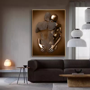 Pintura al Óleo Moderna de Amor, Estatua de Metal, Póster Artístico e Impresión de <span class=keywords><strong>Arte</strong></span> Mural, Pintura de Porcelana de Cristal, Decoración del Hogar - Product Image 1