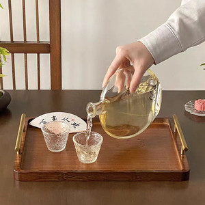 Solid Wood <b>Tea</b> <b>Tray</b> With Handles Walnut Color Serving <b>Tray</b> For <b>Tea</b> Set And Drinks Hotel Coffee Use - Product Image 4