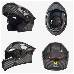 بيع ساخن خوذة دراجة نارية مفتوحة الوجه ABS بتصميم وحدات مع ضوء خلفي LED وموافق عليها من DOT لجميع الفصول لركوب الدراجات وسباقات الموتوكروس - Product Image 4