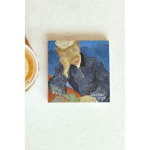 Série Vincent Van Gogh, lot de 60 sous-verres en pierre, design carré, pour entreprise, cadeau ou promotion - Product Image 1