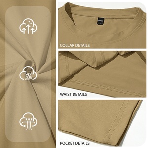 T-<span class=keywords><strong>shirt</strong></span> décontracté à manches courtes pour homme, couleur unie, coupe ajustée, pour l'été, prêt à porter en tant que sous-vêtement, en stock - Product Image 3