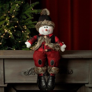 Christmas Shelf Sitter Plush Doll Santa Claus Snowman Stuffed Figure For Xmas Home <b>Fireplace</b> <b>Mantel</b> Decor - Product Image 1