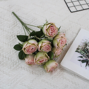 Artificial Flower 9 Heads Imperial & Royal Rose Home Decoration Thousand-layer Wedding Bouquet Materials - Product Image 2