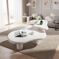 Table basse moderne en nuage, style blanc, salon, luxe, nordique, lumière créative, design en bois, rangement, facile à nettoyer, excellente