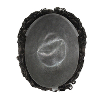 Prothèse capillaire Always Hair 15mm Afro Curl pour hommes noirs, durable, base en PU 0.12-0.14mm, cheveux humains indiens naturels 1B, densité 130%, nœuds faits à la main