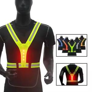 Outdoor Running Cycling Flashing LED Gilet Réfléchissant avec Sangles de Sécurité Réglables EN 20471 Certifié S-4XL Tailles - Product Image 5