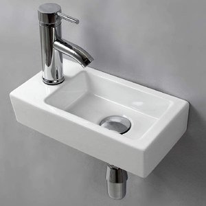 Lavabo mural rectangulaire en céramique <span class=keywords><strong>wc</strong></span> cuvette de toilette petite taille lavabos de salle de bain - Product Image 1