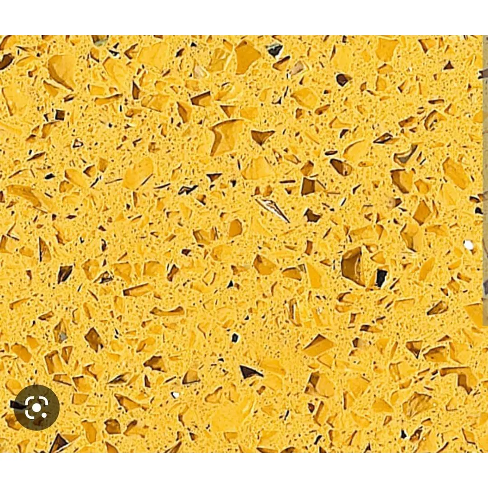 China Artificial stone yellow Quartz slab