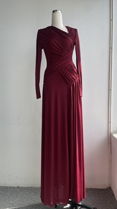 Nuovi Arrivi 2025 |   Eleganti Abiti da Sera Plissettati Asimmetrici a Maniche Lunghe Vestito Lungo fino al Pavimento <span class=keywords><strong>Abito</strong></span> Formale Premium - Product Image 5