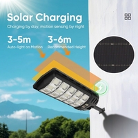 Lampes solaires d'extérieur IP65 étanches avec détecteur de mouvement, projecteur de sécurité crépuscule-aube pour cour, place publique, campagne