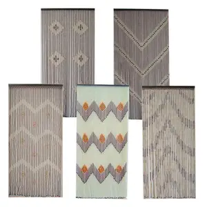 New Fashion Christmas Designs Wood Bead Curtain organza jacquard curtain fabric