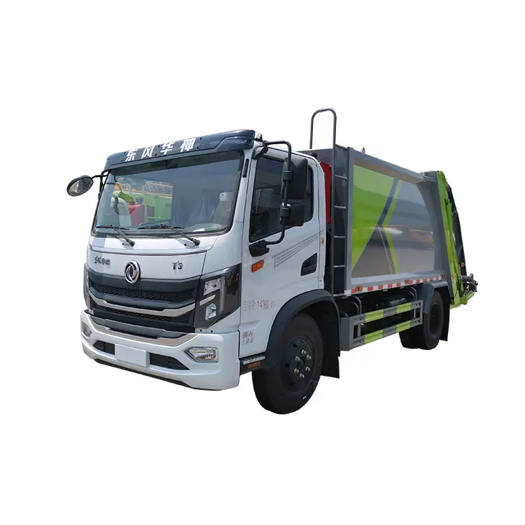 Dongfeng T3 9cbm khối lượng nén Xe tải rác 4x2 yuchai động cơ diesel với Phễu trong kho trên bán