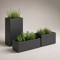 Jardinière modulaire multi-niveaux en acier galvanisé ou en aluminium, jardinière combinée en métal pour l'aménagement paysager commercial