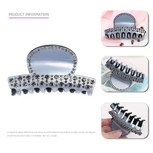 Clip artiglio per capelli con manico rotondo con Clip artiglio in acetato grande con strass costoso Lady Clip per capelli con artiglio a tenuta forte antiscivolo - Product Image 3