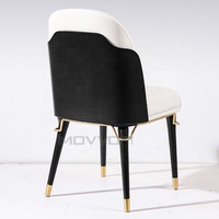Chaise de salle à manger en bois massif à ossature en fer de qualité supérieure avec pieds dorés en acier inoxydable pour meubles de salle à manger