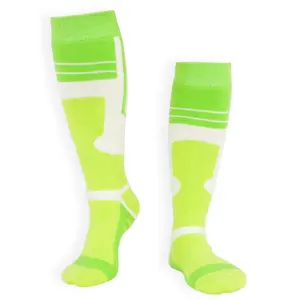 KTS325-Calcetines deportivos acolchados de compresión para correr, ciclismo, escalada, esquí, baloncesto, fútbol, con logotipo personalizado, color verde brillante