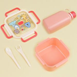 Boîte à lunch carrée pour enfants de 1000 ml, ensemble durable et portable en <span class=keywords><strong>plastique</strong></span> avec <span class=keywords><strong>bouteille</strong></span> d'eau pour l'extérieur - Product Image 2