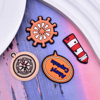 Breloques de chaussures en caoutchouc de luxe, populaires, thème marin, avec motifs mignons Capitaine, Phare, Popcorn, pour la décoration de sabots, tendance, confortables et durables