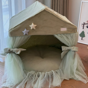 بيت قطط داخلي فاخر بتصميم عصري من قماش الفرو الناعم، صديق للبشرة، قابل للغسل والإزالة، مصنوع من القطيفة الصلبة - Product Image 2