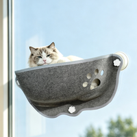 Lit de fenêtre mural en feutre pour chat, avec ventouse puissante, hamac, perchoir et nid suspendu pour chat, pour fenêtre vitrée, idéal pour bronzer