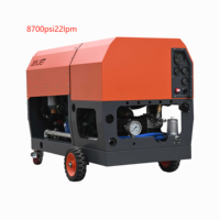 Nettoyeur haute pression AMJET 600Bar 8700psi 22LM 62HP Nettoyeur haute pression à jet pour moteur diesel Nettoyeur haute pression pour l'industrie
