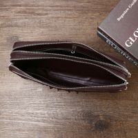 Portefeuille d'affaires pour homme en similicuir gaufré imitation os de crocodile, avec double fermeture éclair et fermeture à code, pochette à main