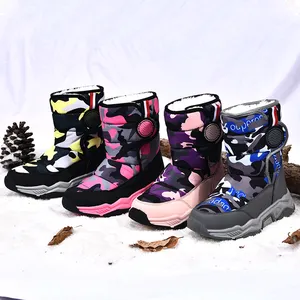 Personalizado quente elegante meninas meninos inverno botas de pele de alta top botas de neve inverno infantil botas de algodão tamanho 30-39