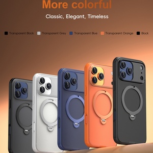 เคสโทรศัพท์แบบแม่เหล็กพิมพ์ลายจุดด้านหลังแบบด้าน สำหรับ iPhone 17 13 14 15 16 Pro Max พร้อมขาตั้งวงแหวนโลหะ ป้องกันการตกกระแทก - Product Image 2