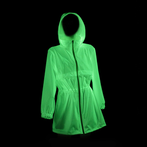 Nuovo Design con cappuccio da esterno Casual in stile caldo da donna alla moda bagliore in giacca fluorescente scura da notte incandescente - Product Image 2
