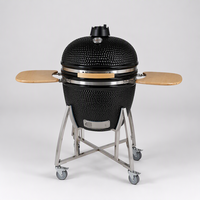 Barbecue au charbon de bois en céramique AUPLEX Kamado Biggest Joe 29 pouces, luxueux et haut de gamme, avec chariot robuste, pour cuisine intérieure/extérieure