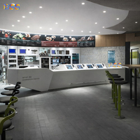 Comptoir de bar pour poulet frit, design moderne, vente en gros, surface solide, comptoir à hamburgers personnalisé, design moderne, comptoir de bar pour restaurant et restauration rapide