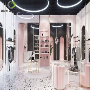 Dolce rosa completo porta abiti negozio Boutique mobili espositore <span class=keywords><strong>Vintage</strong></span> da donna negozio di abbigliamento porta abiti - Product Image 4