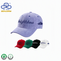 Gorras de Béisbol de Tela de Pana con Bordado 3D, Certificación BSCI y GRS, 300 Piezas al por Mayor, Fábrica con 30 Años de Experiencia, OEM, Entrega Rápida
