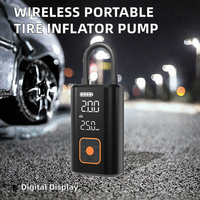 Compresseur d'air portable en plastique pour pneus, avec affichage numérique, rechargeable, sans fil, pompe de voiture, lumière d'urgence, 101-150 Psi pour automobile