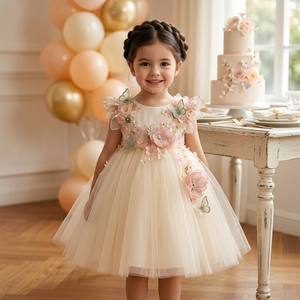 <span class=keywords><strong>Vestito</strong></span> Estivo per Bambina con Fiori 3D Principessa Schiena Scoperta <span class=keywords><strong>Verde</strong></span> con Farfalla 3D e Grande Fiocco per Compleanno - Product Image 2