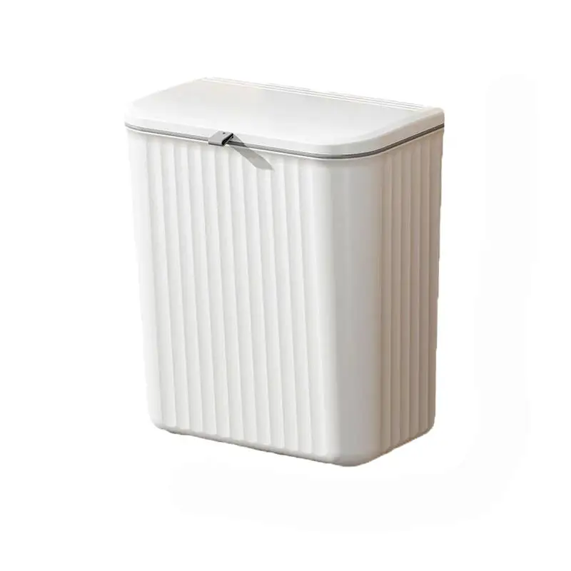 Lata de lixo com tampa deslizante flip-top, grande capacidade, 2 métodos de abertura, para banheiro doméstico, cozinha e parede