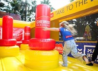 Terrain de rugby gonflable entièrement imprimé, jeu sportif gonflable en PVC durable pour la location événementielle