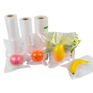 PE Laminated Food Grade Plastic 3 Side Heat Sealed Meat Rice Fruit Vegetable Vacuum Frozen Bag with custom design factory price