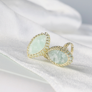 Wholesale Natural Crystal Rough Rose Quartz Handmade <b>Wire</b> Wound Ring - Product Image 4