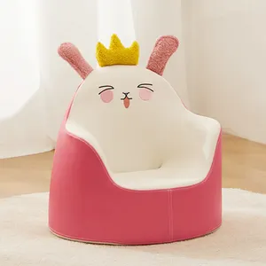 Indoor Kids Cute Rabbit PU Leather Whole Foam Bean Bag Chair Sofa Durable High Quality Wonderful Gift for Kids