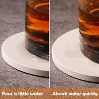 Sous-verres ronds en céramique blanche absorbante, design trophée de football, tapis de tasse antidérapant en liège, cadeau commémoratif classique et écologique