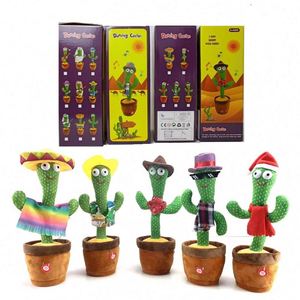 Cute Stuffed Flowerpot Twisting Dancing <b>Cactus</b> Doll <b>Talking</b> Singing Music Plush Toy with PP Cotton Material Adjustable Height - Product Image 4