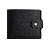 Dompet PVC Portabel Terlaris Lintas Batas Warna Hitam Unisex Model Pendek 2026 Model Baru Desain Kancing Jepret Horizontal Ultra-tipis