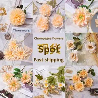 Vente en gros de fleurs artificielles en soie à tige unique de la série Color, roses, hortensias, écologiques, pour Noël, mariages, fête des mères