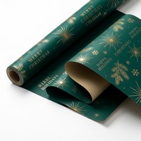 Papier d'emballage cadeau recyclable, motif arbre rouge, papier d'emballage de Noël pour vêtements, floral